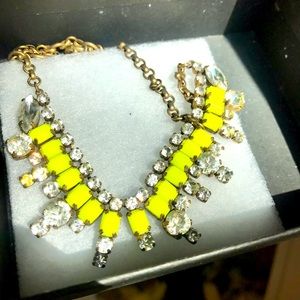 J Crew gold chain necklace with crystals